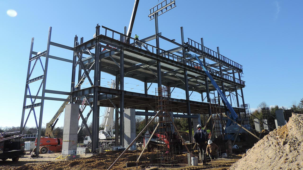 Construction Update – Steel Erection Commenced At Monmouth University | B. Harvey Construction